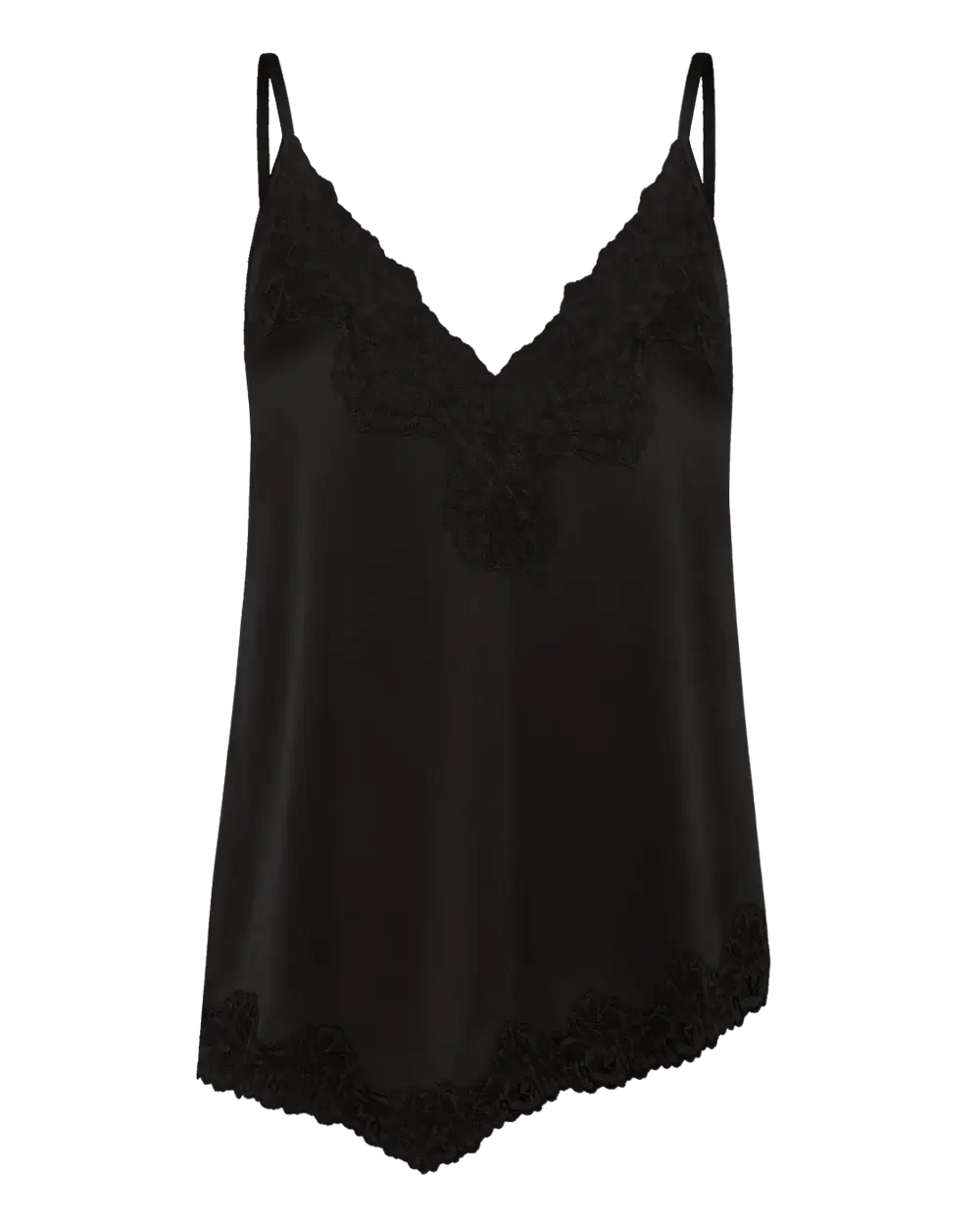 Patricia Silk Lace Top - Black