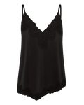 Patricia Silk Lace Top - Black
