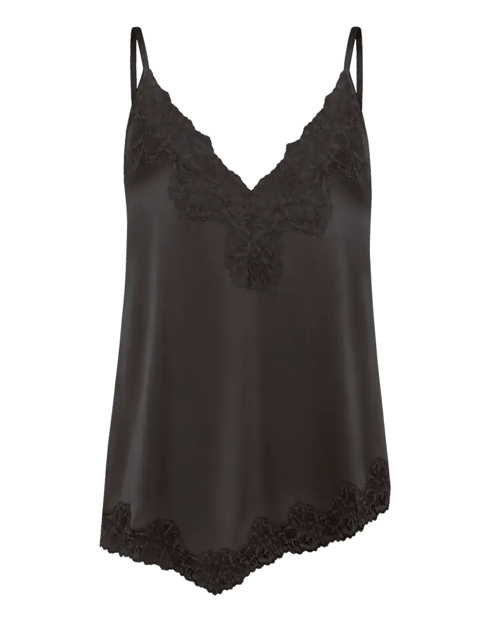 Patricia Silk Lace Top - Ganache