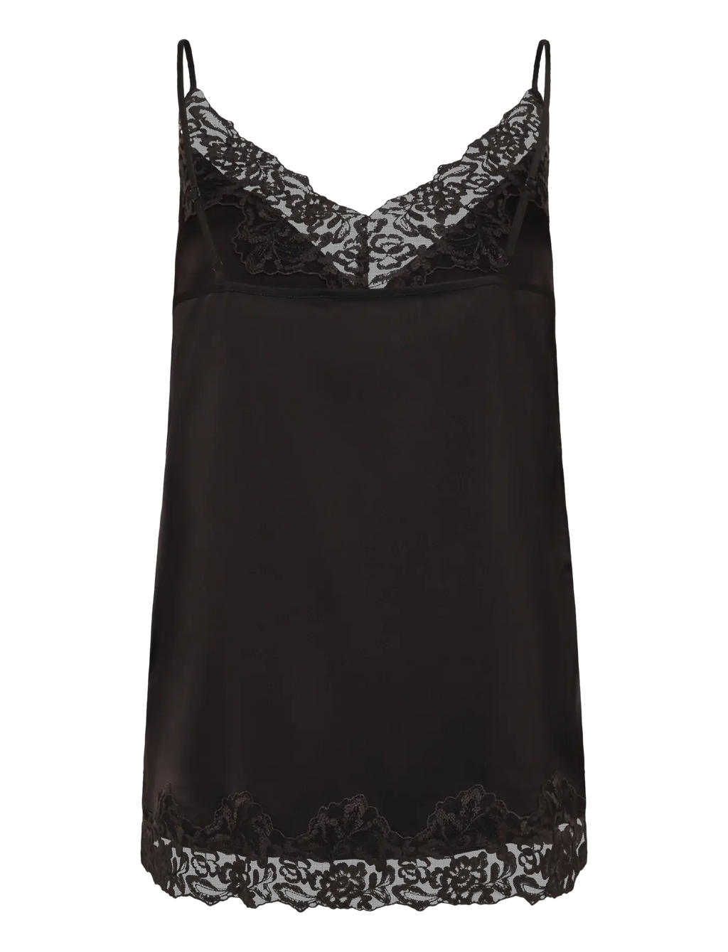 Patricia Silk Lace Top - Ganache