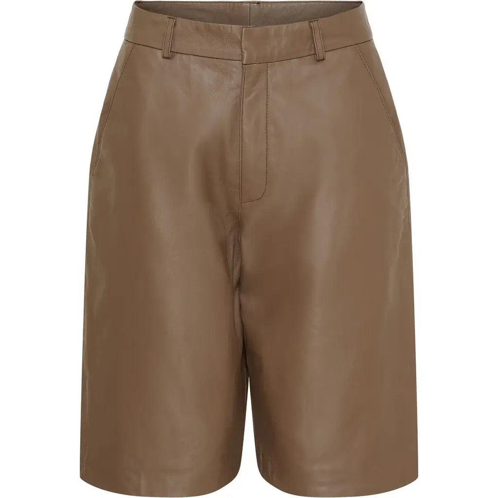 Bermunda Leather Shorts - Hazelnut