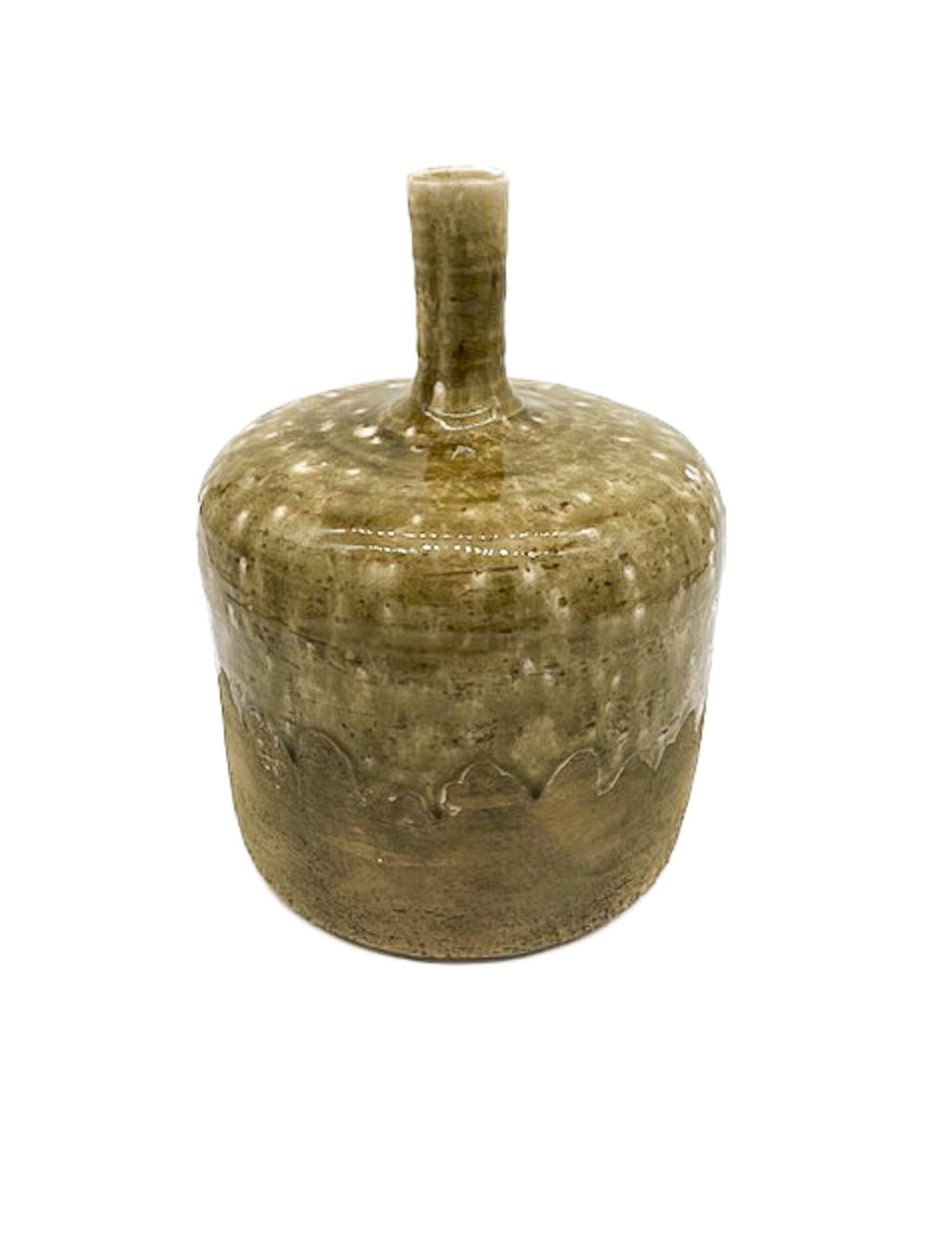 Chinga vase i olivengrønt stentøj – H 22 cm