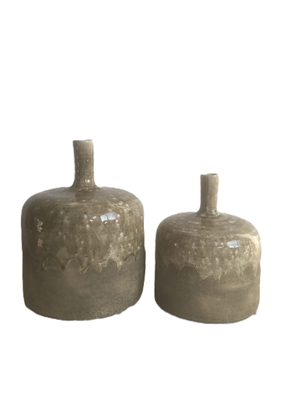 Chinga vase i olivengrønt stentøj – H 22 cm