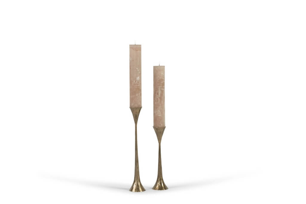 Handforged lysestager i messing