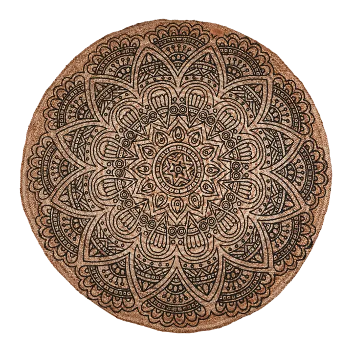 Juni Rug – black/natur, Ø150
