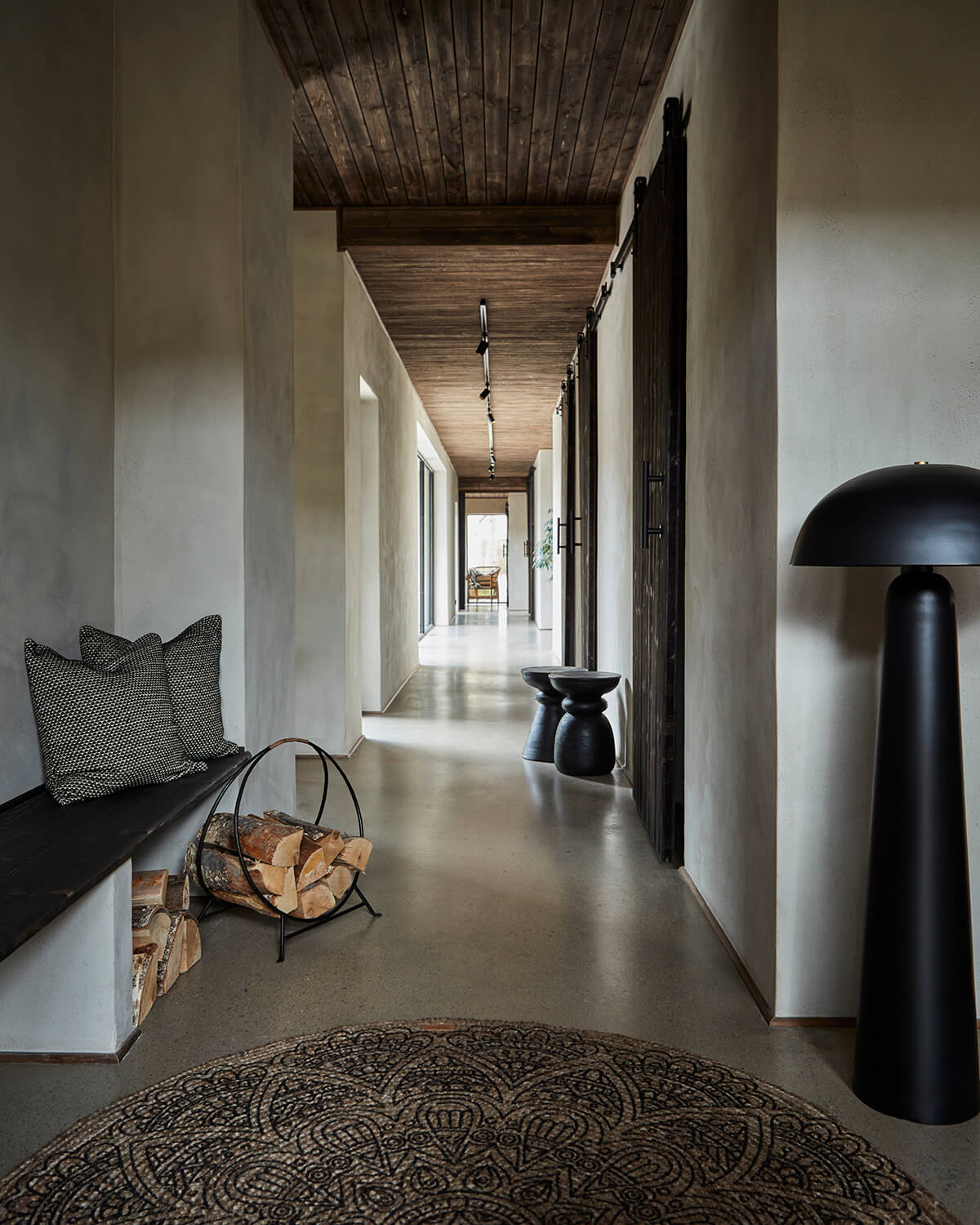Juni Rug – black/natur, Ø150