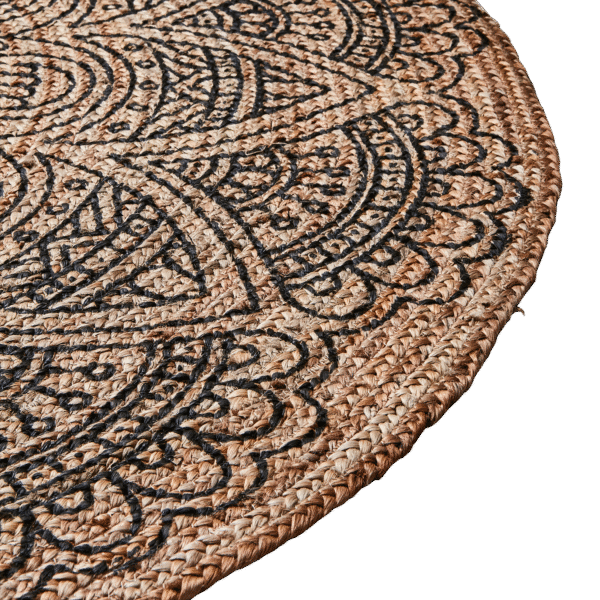 Juni Rug – black/natur, Ø150