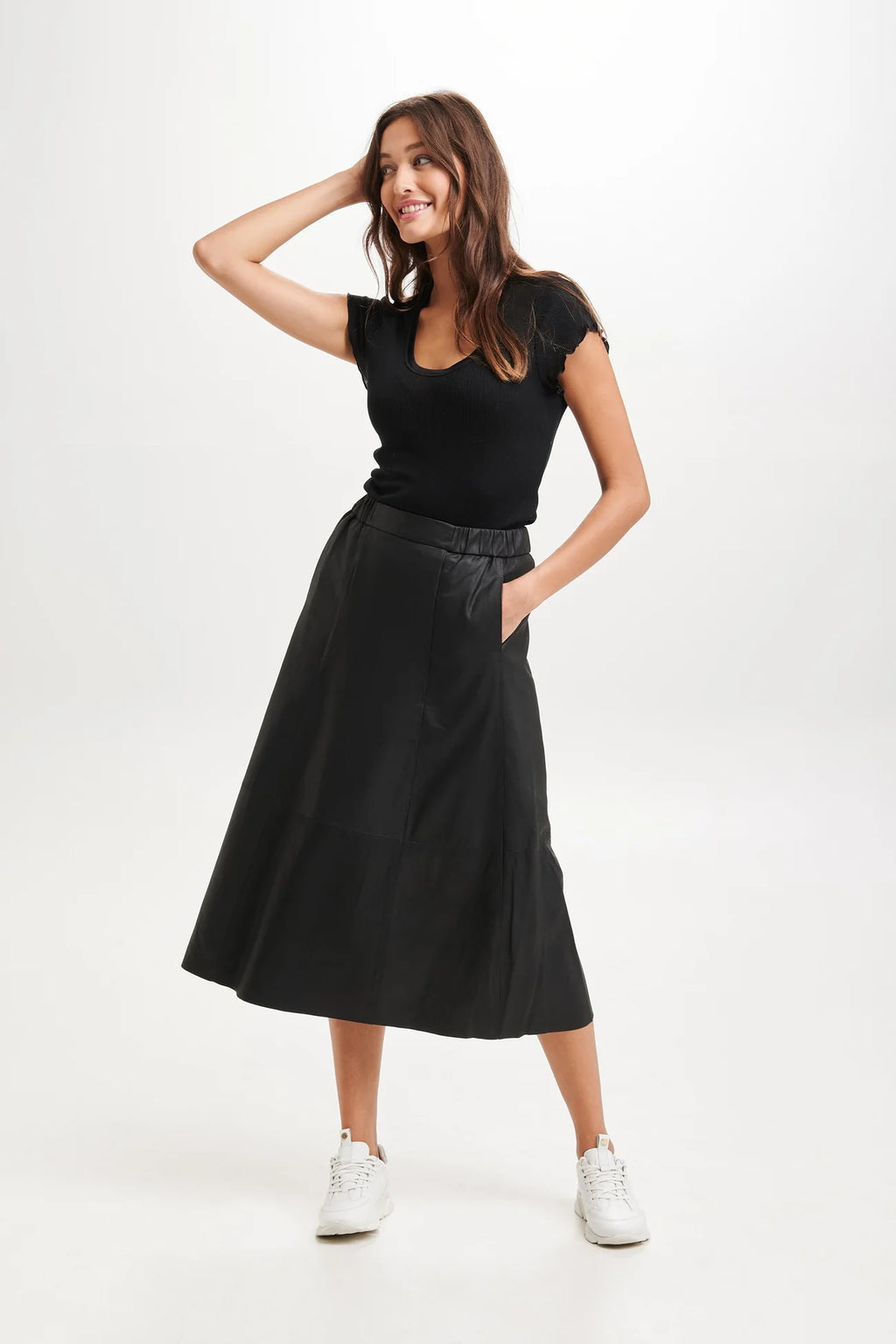Sophie Leather Skirt - Black
