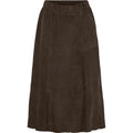 Flora Suede Skirt - Dark Chocolate Brown
