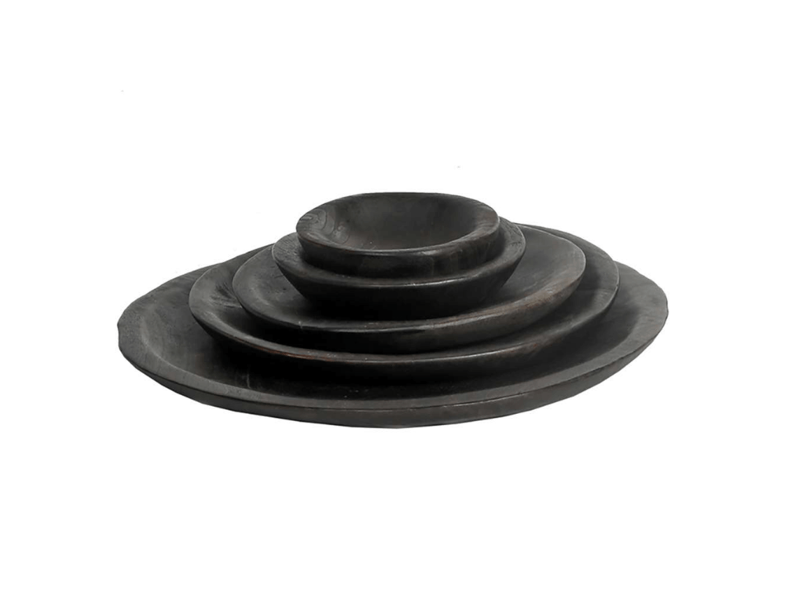 Schale Teak flad skål/fad