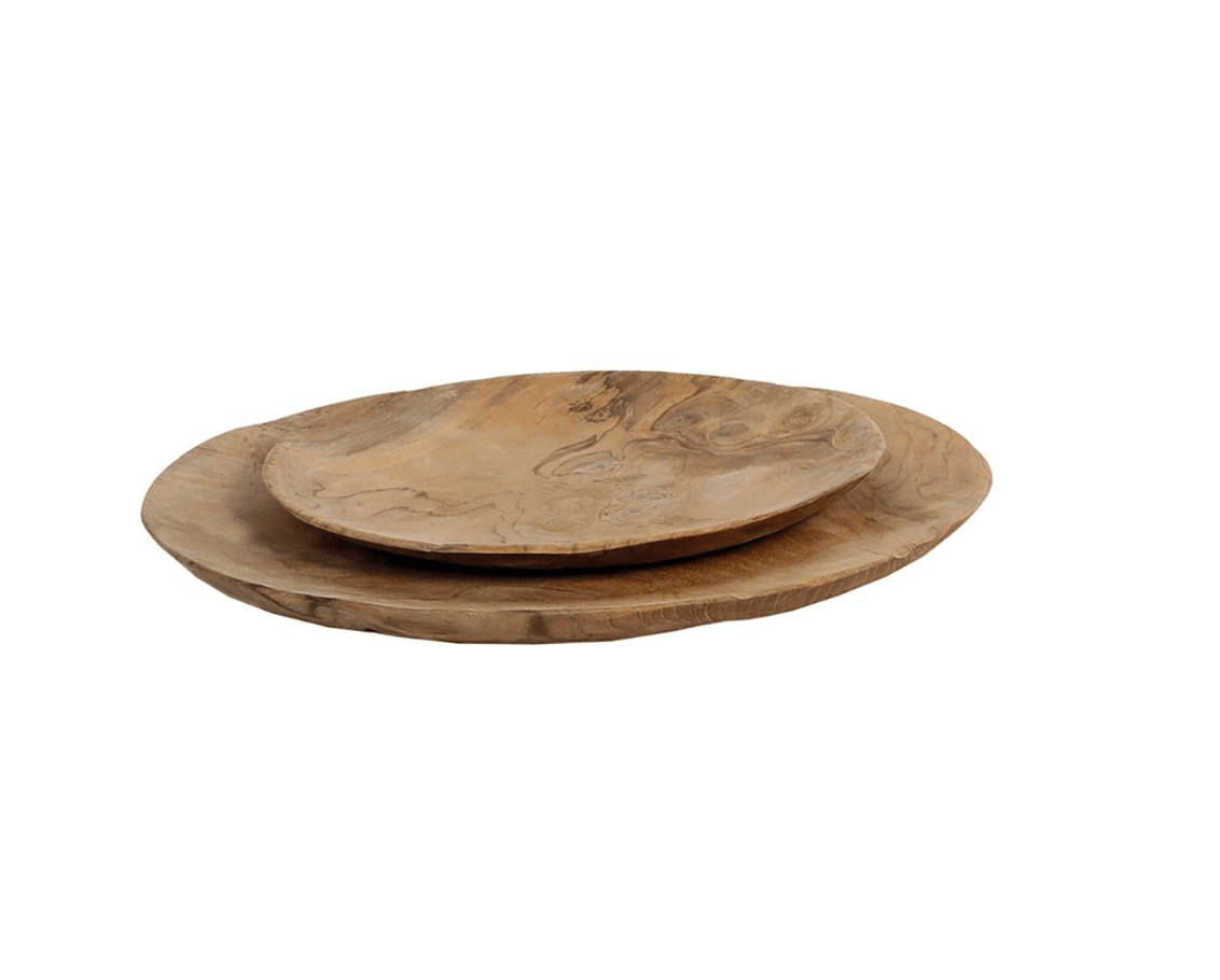 Schale Teak rundt fad