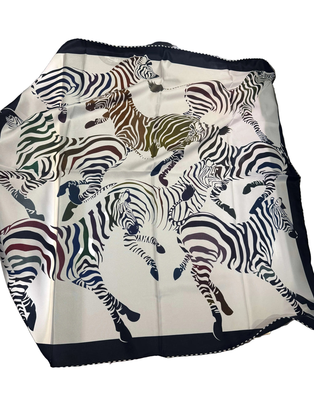 Silketørklæde - Zebra multifarvet