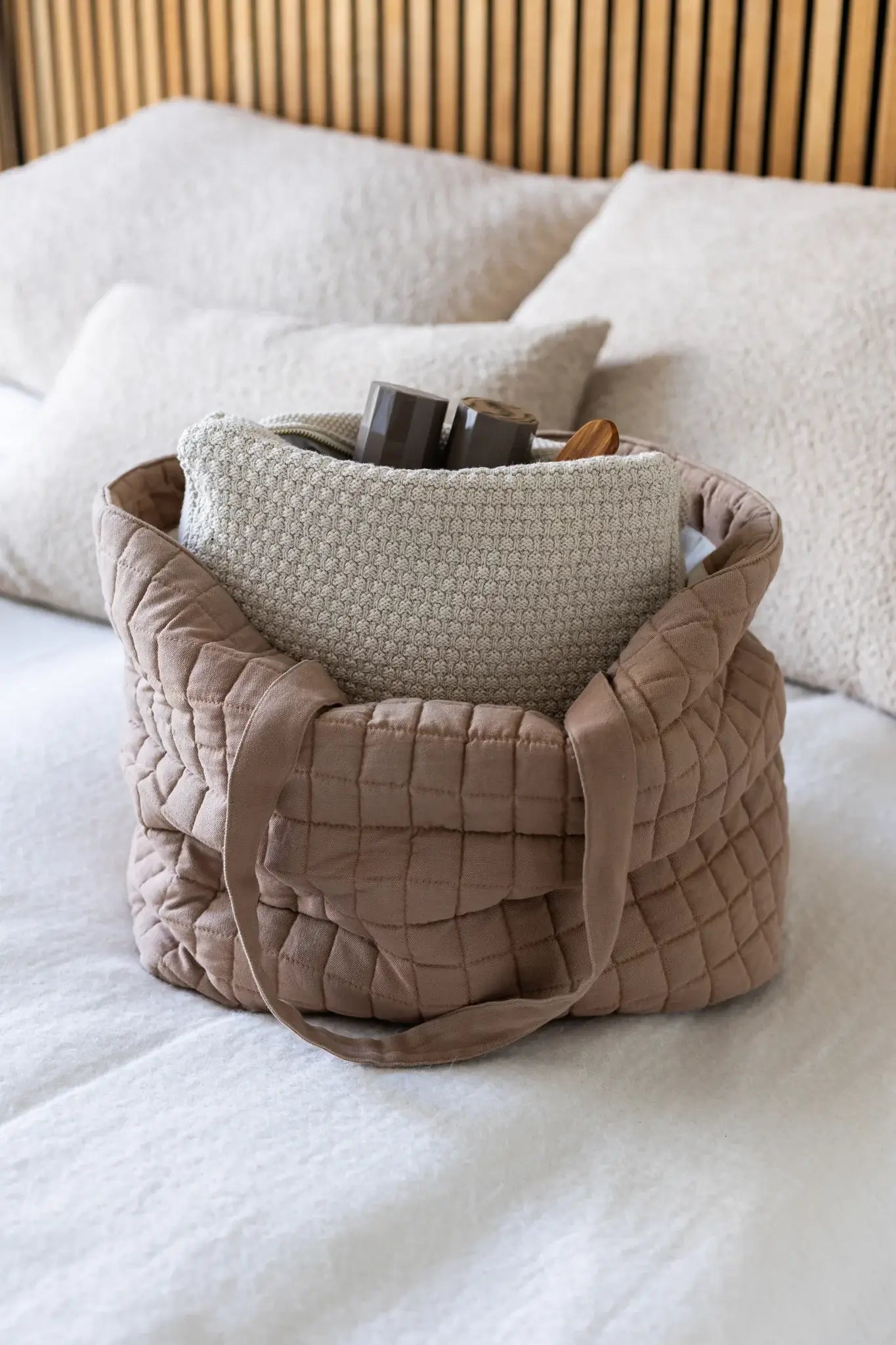 Strikket Toilettaske - Beige