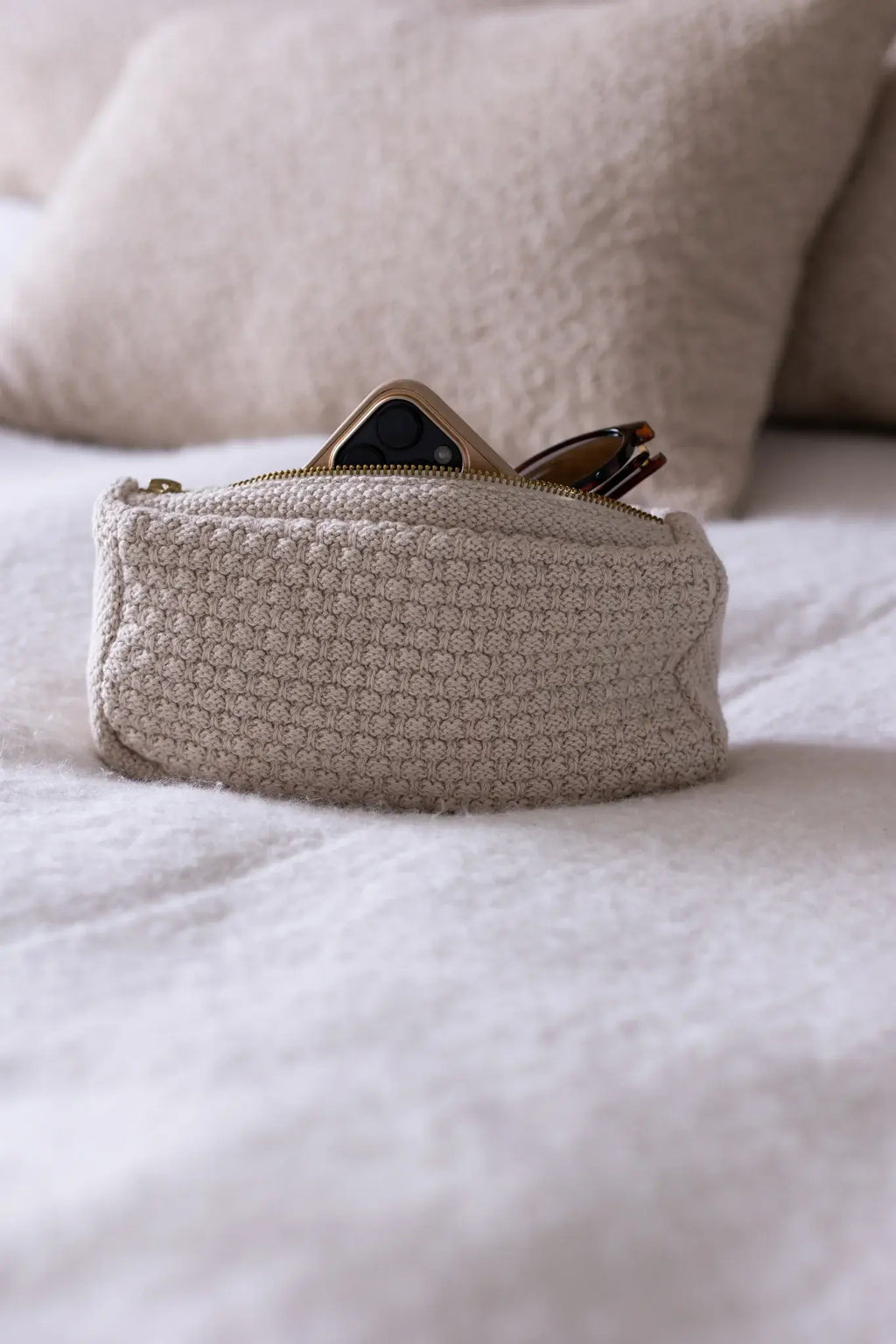 Strikket Clutch - Beige