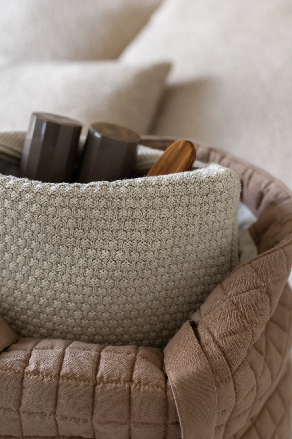Strikket Toilettaske - Beige