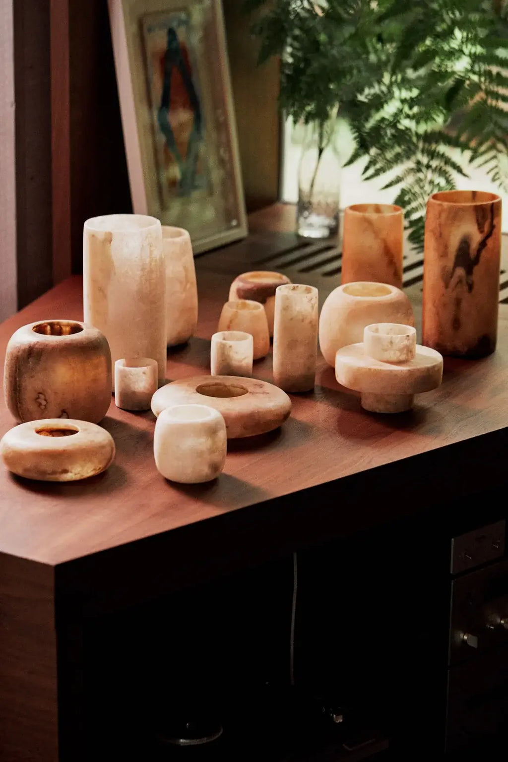Alabast Cylinder - Brun
