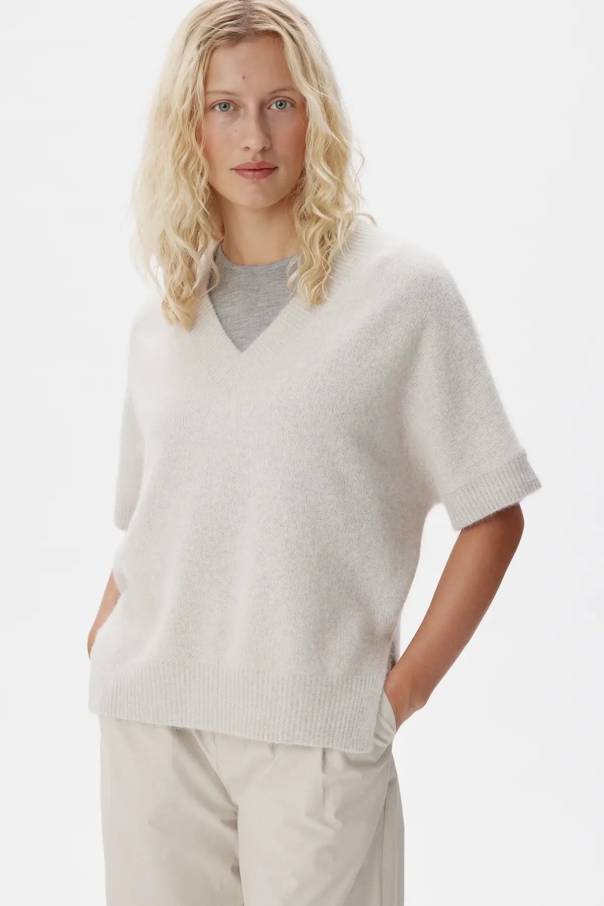Dana Sweater - Silver White Melange