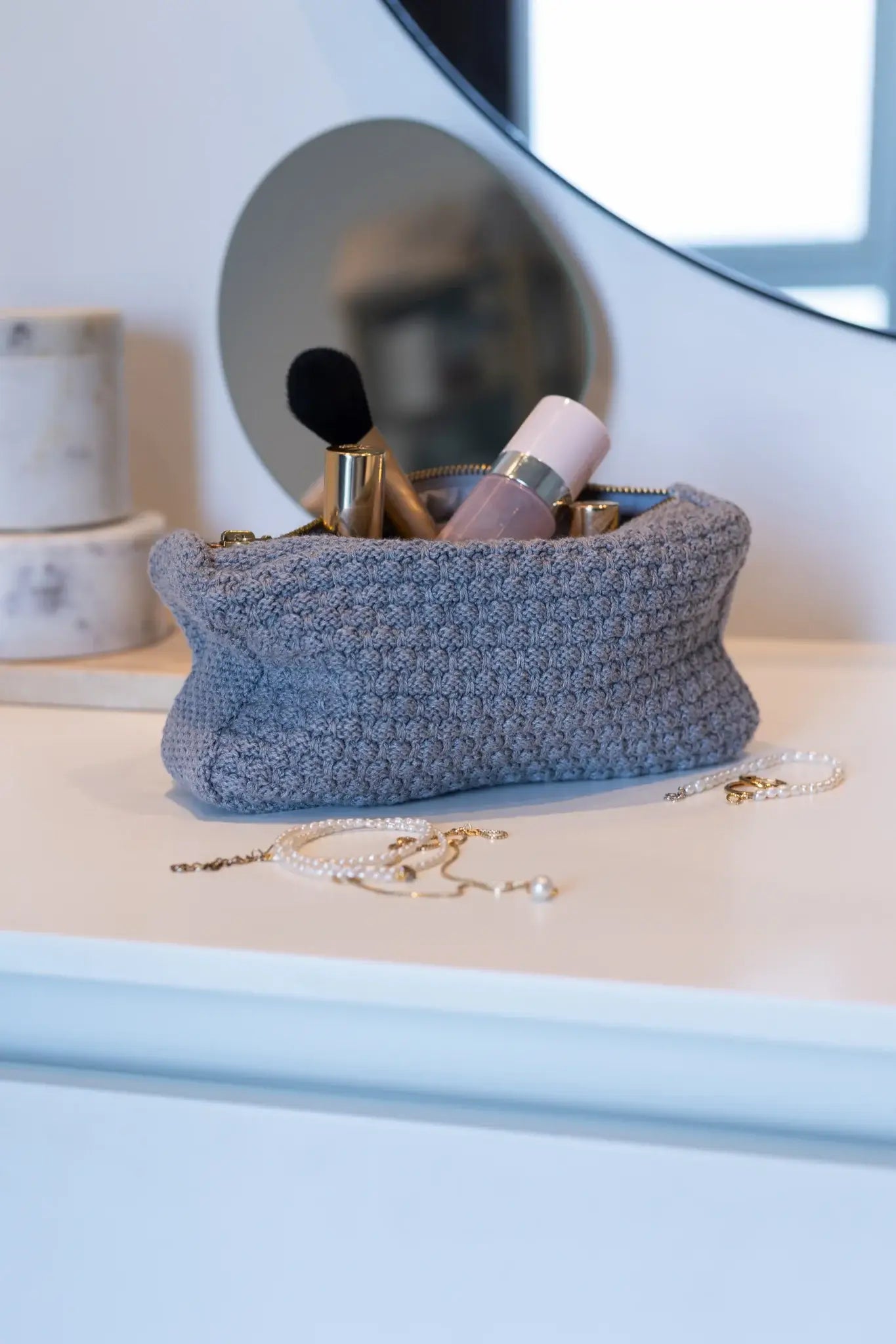 Strikket Clutch - Grey