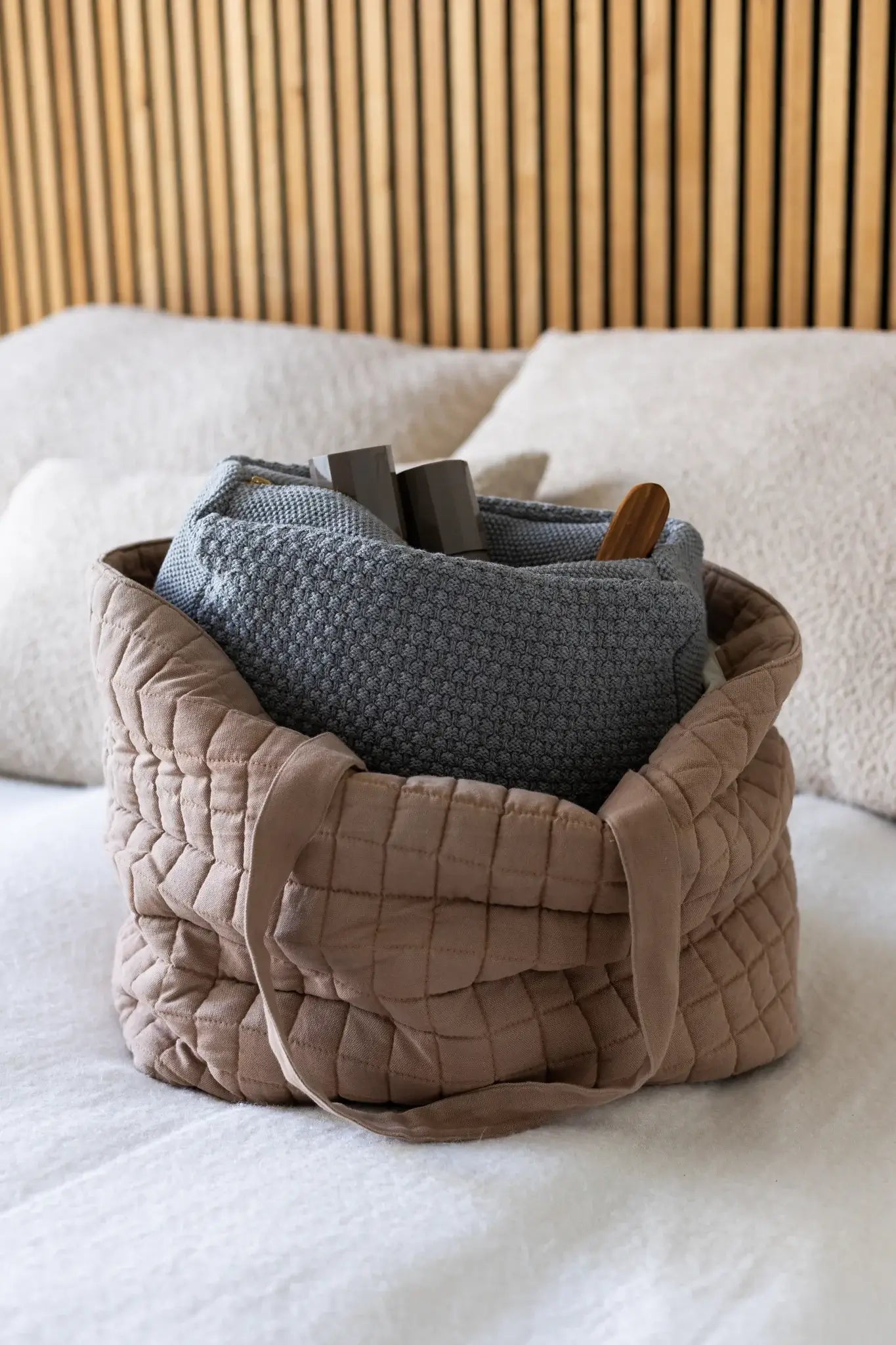 Strikket Toilettaske - Grey