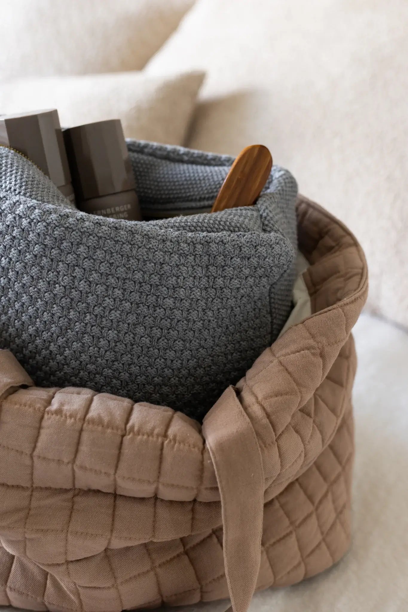 Strikket Toilettaske - Grey