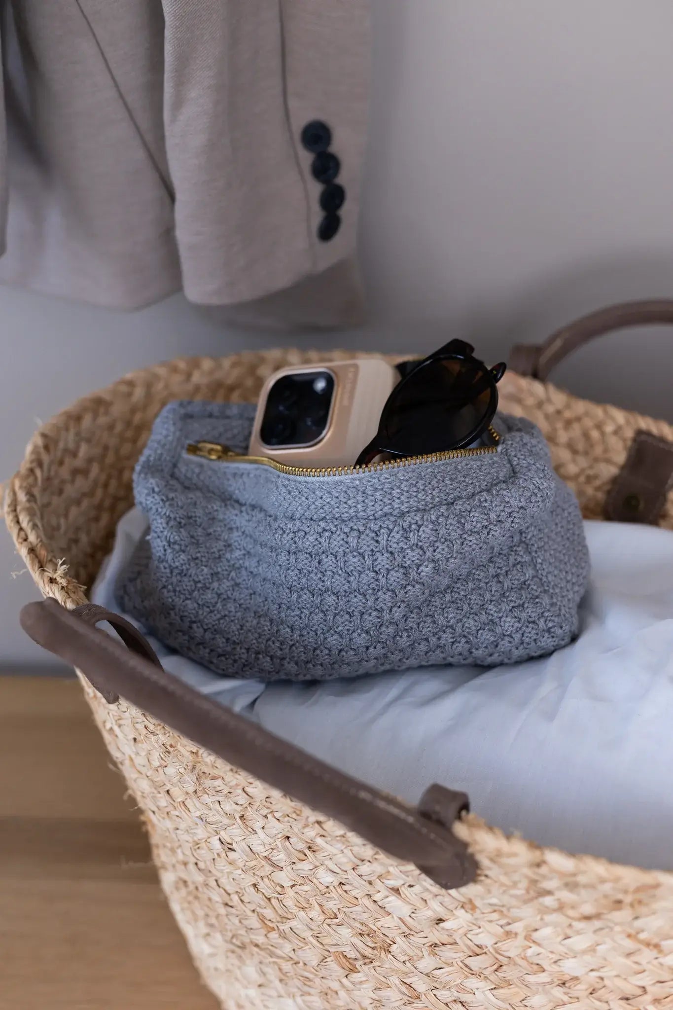 Strikket Clutch - Grey