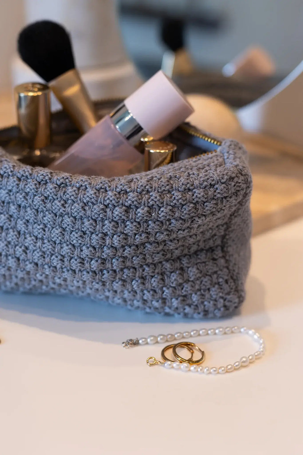 Strikket Clutch - Grey