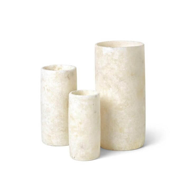 Alabast Cylinder - Hvid