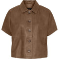 Anya Leather jacket - Nude Brown