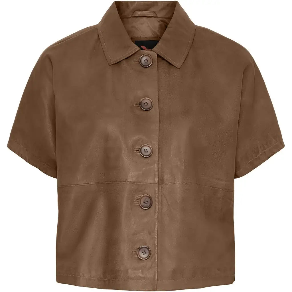 Anya Leather jacket - Nude Brown