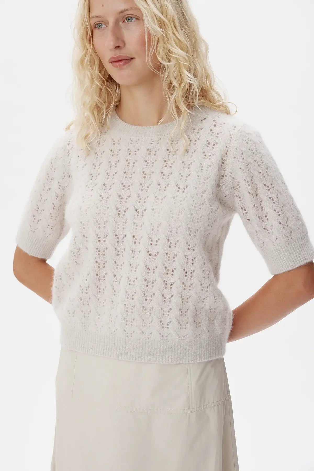 Rocca Deco Sweater - Silver White Melange
