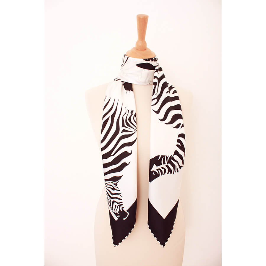 Silketørklæde - Zebra multifarvet