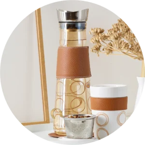 Glaskaraffel Eve Circular Cognac | Eigenart