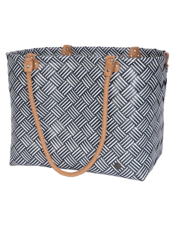 Sainte-Maxime Stripes shopper, Dark Grey | Handed By