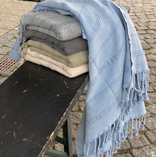 HAMMAM BADEHÅNDKLÆDE STONEWASHED KOKSGRÅ | MANIPURALIVING - Billede 2
