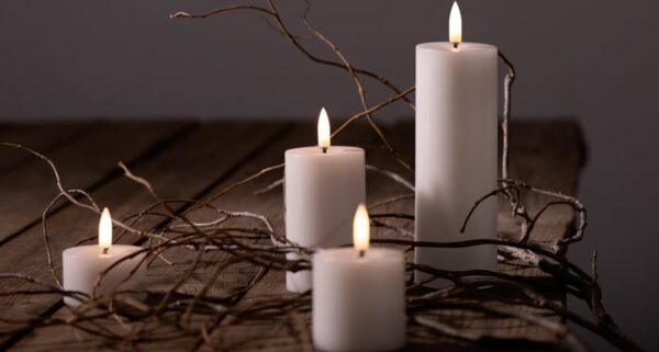Smooth Melted Mini Pillar Candle, Sandstone | Uyuni - Image 4
