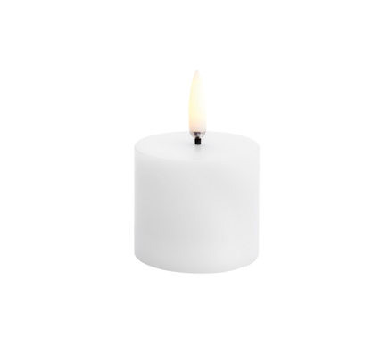 Smooth Mini Pillar Candle, Nordic White | Uyuni