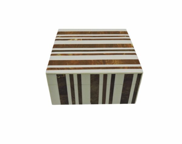 Dekorativ æske – Square Stribe Brown | Flamant Jacques