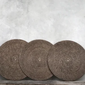 KERO rattan dækserviet, mørk brun | Noori