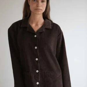 Silja fløjlsskjorte - Dark brown | Studio Feder