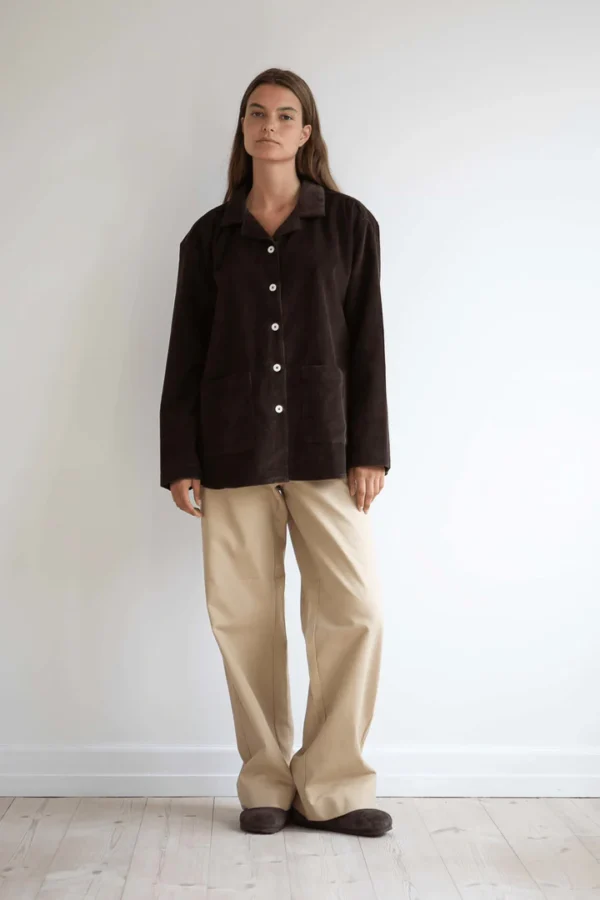 Silja fløjlsskjorte - Dark brown | Studio Feder - Billede 3