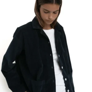 Silja fløjlsskjorte - Navy | Studio Feder