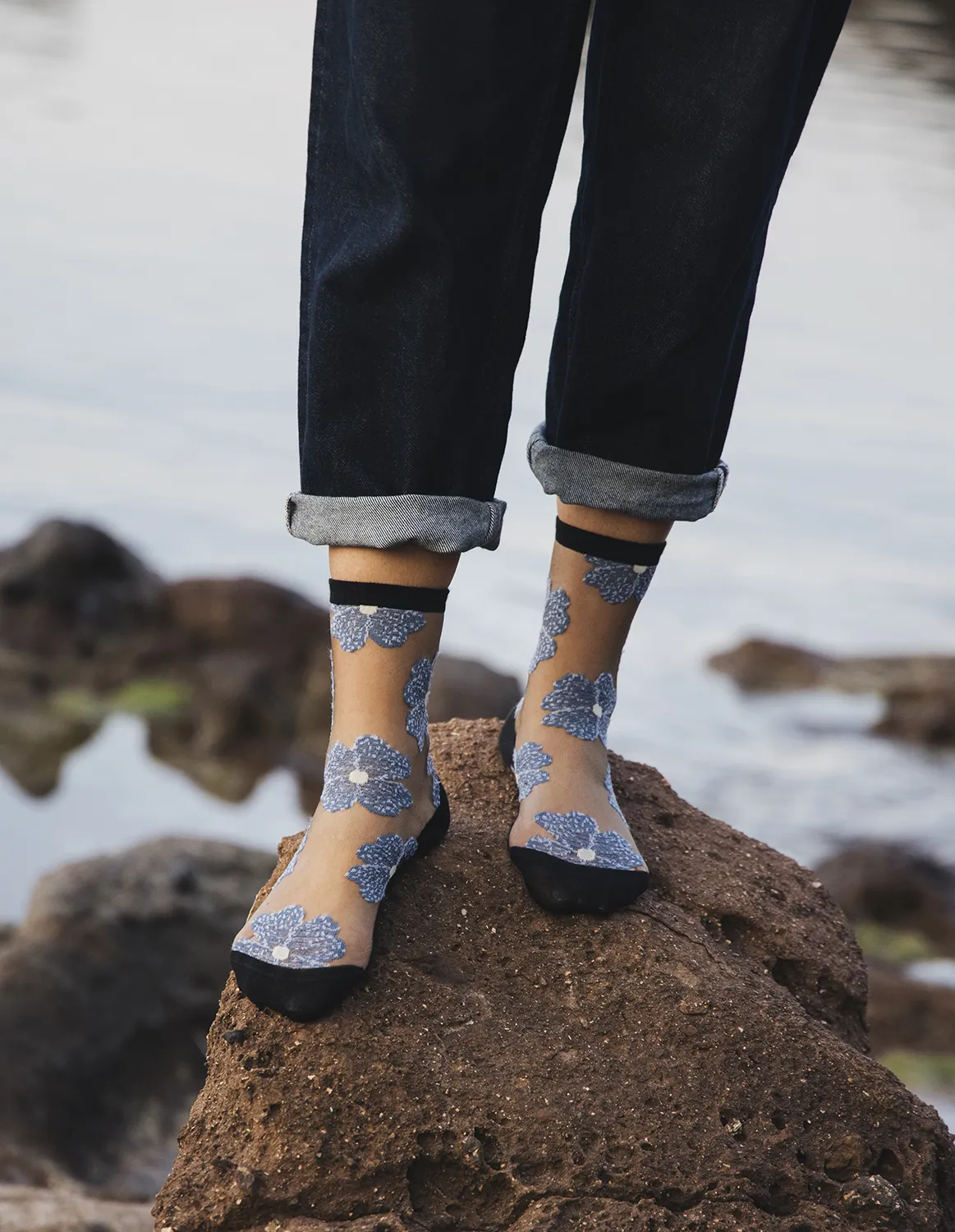 Murano Bleue, transparente strømper | Atelier St Eustaache