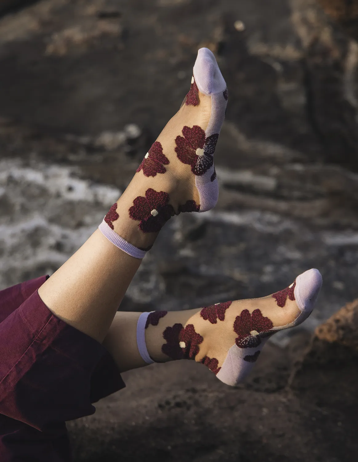 Murano Violette, transparente strømper | Atelier St Eustaache