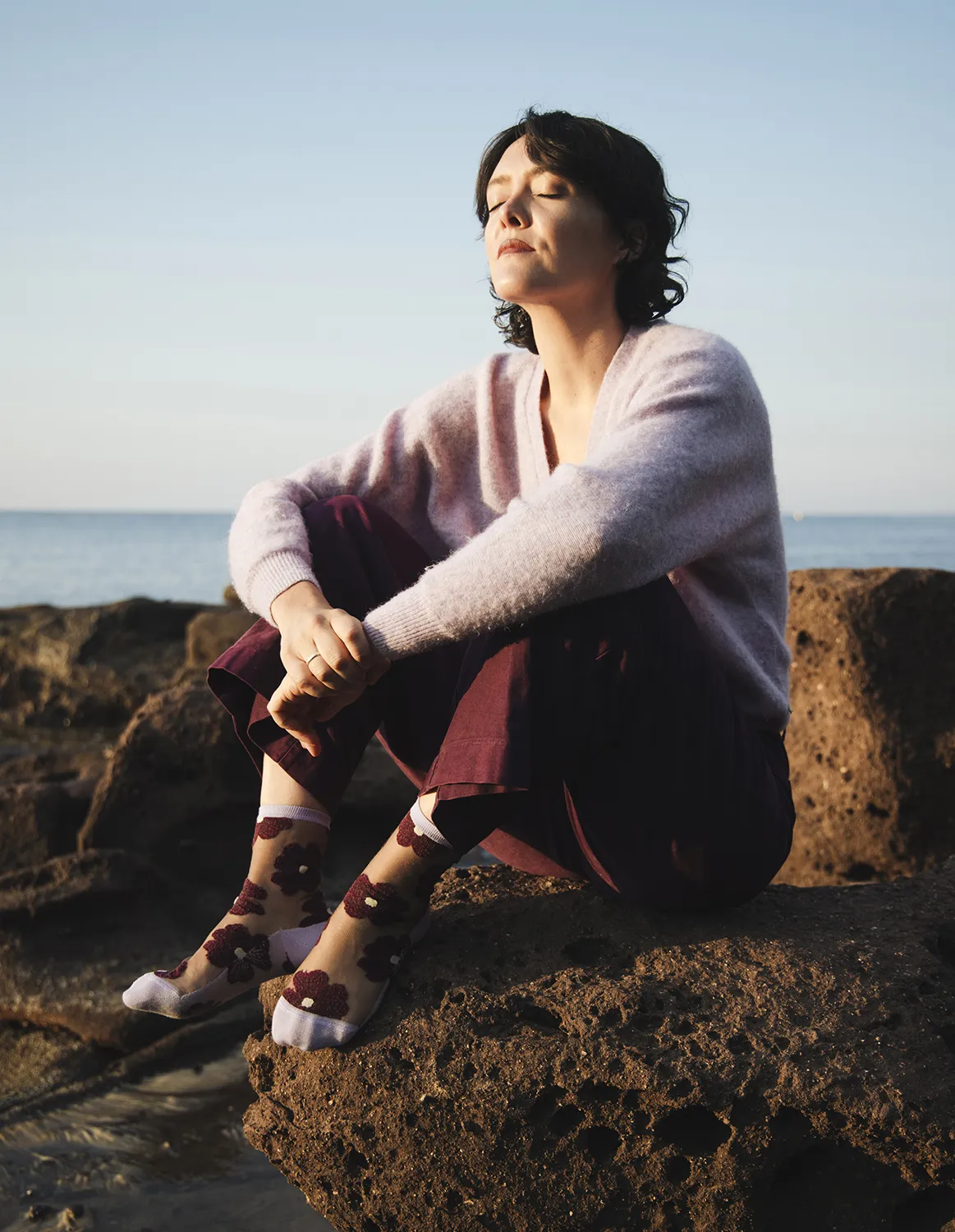 Murano Violette, transparente strømper | Atelier St Eustaache - Billede 2