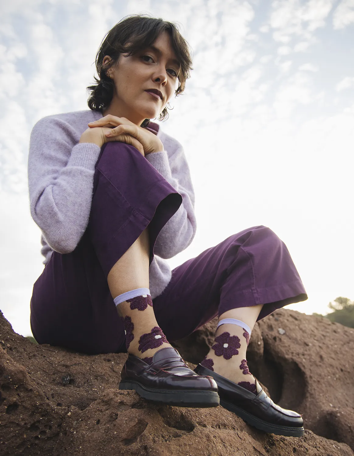 Murano Violette, transparente strømper | Atelier St Eustaache - Billede 4