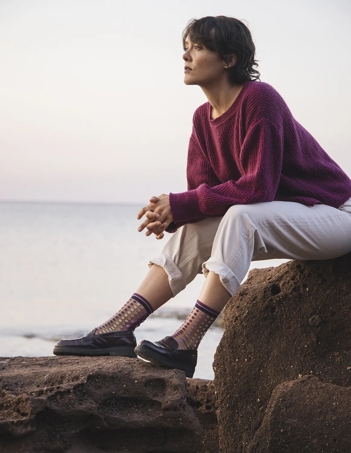 Vetrata Violette, transparente strømper | Atelier St Eustaache - Billede 3