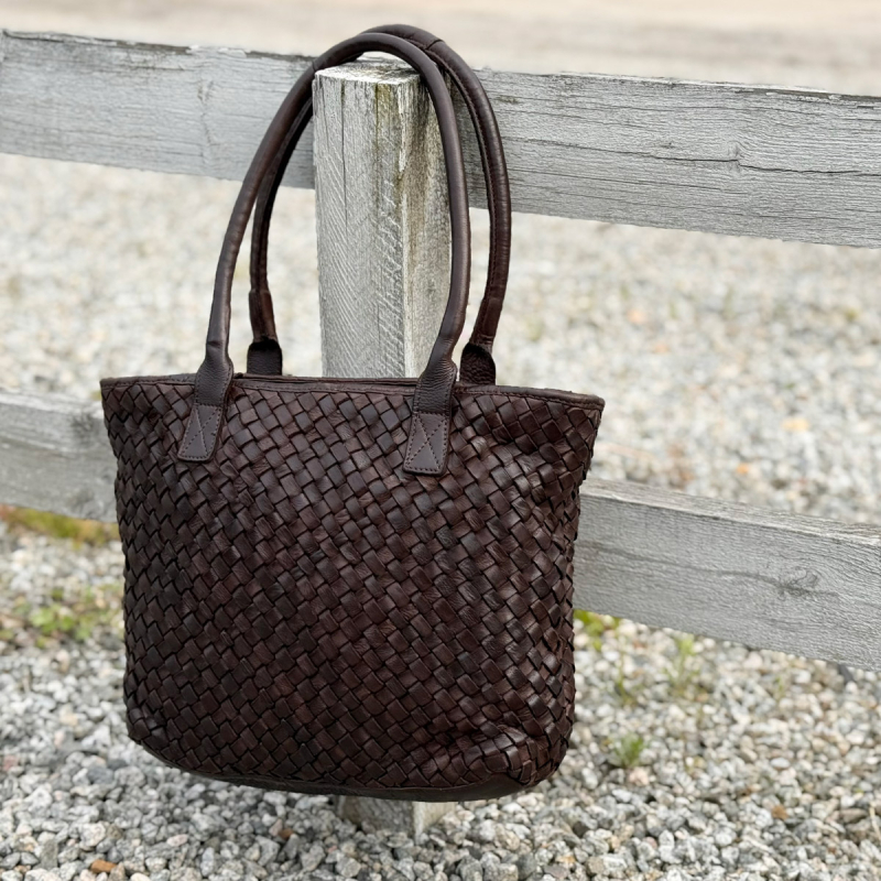 Carbella læder skuldertaske, Brown | Montana