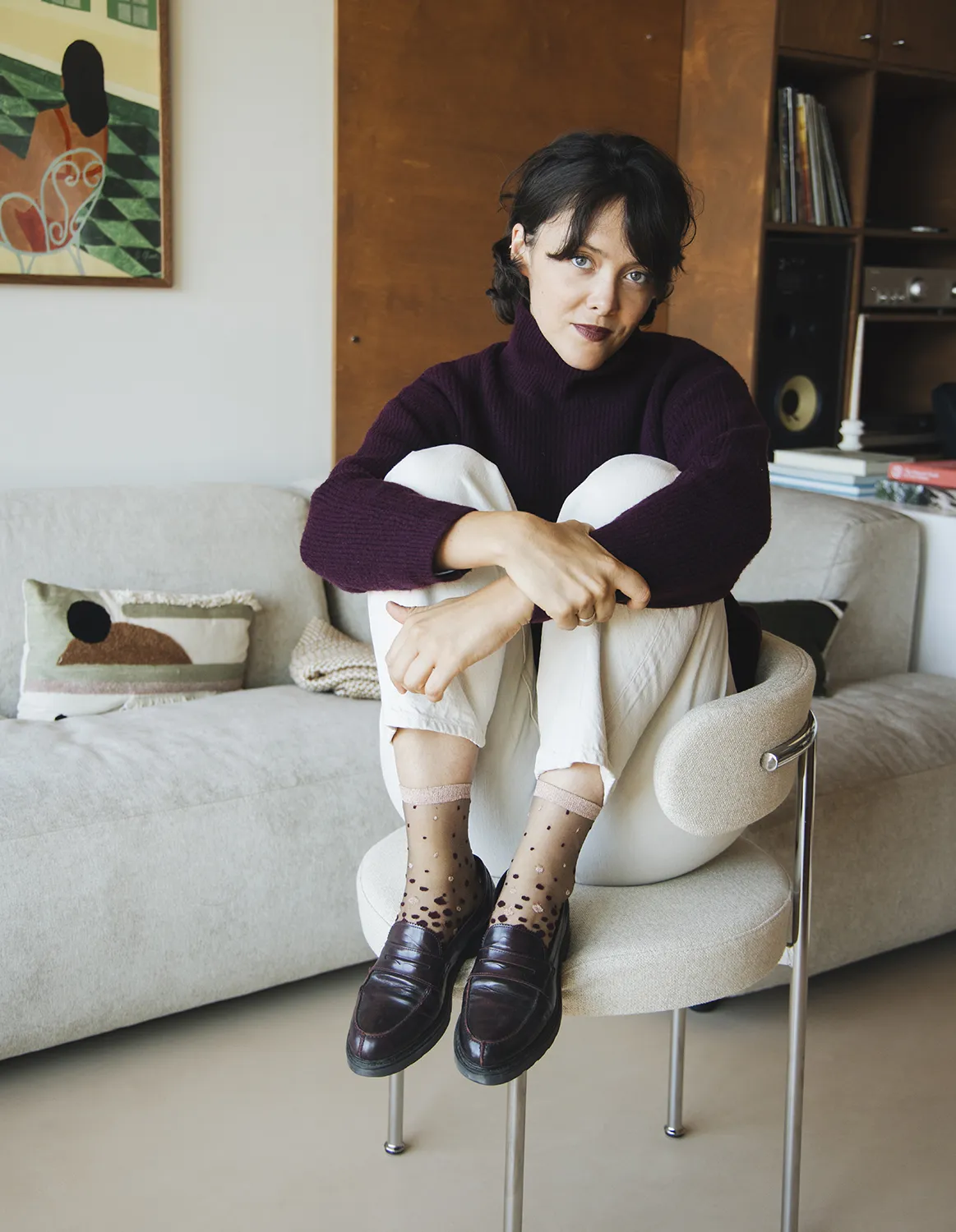 NakaMeguro Bordeaux, transparente strømper | Atelier St Eustache - Billede 5