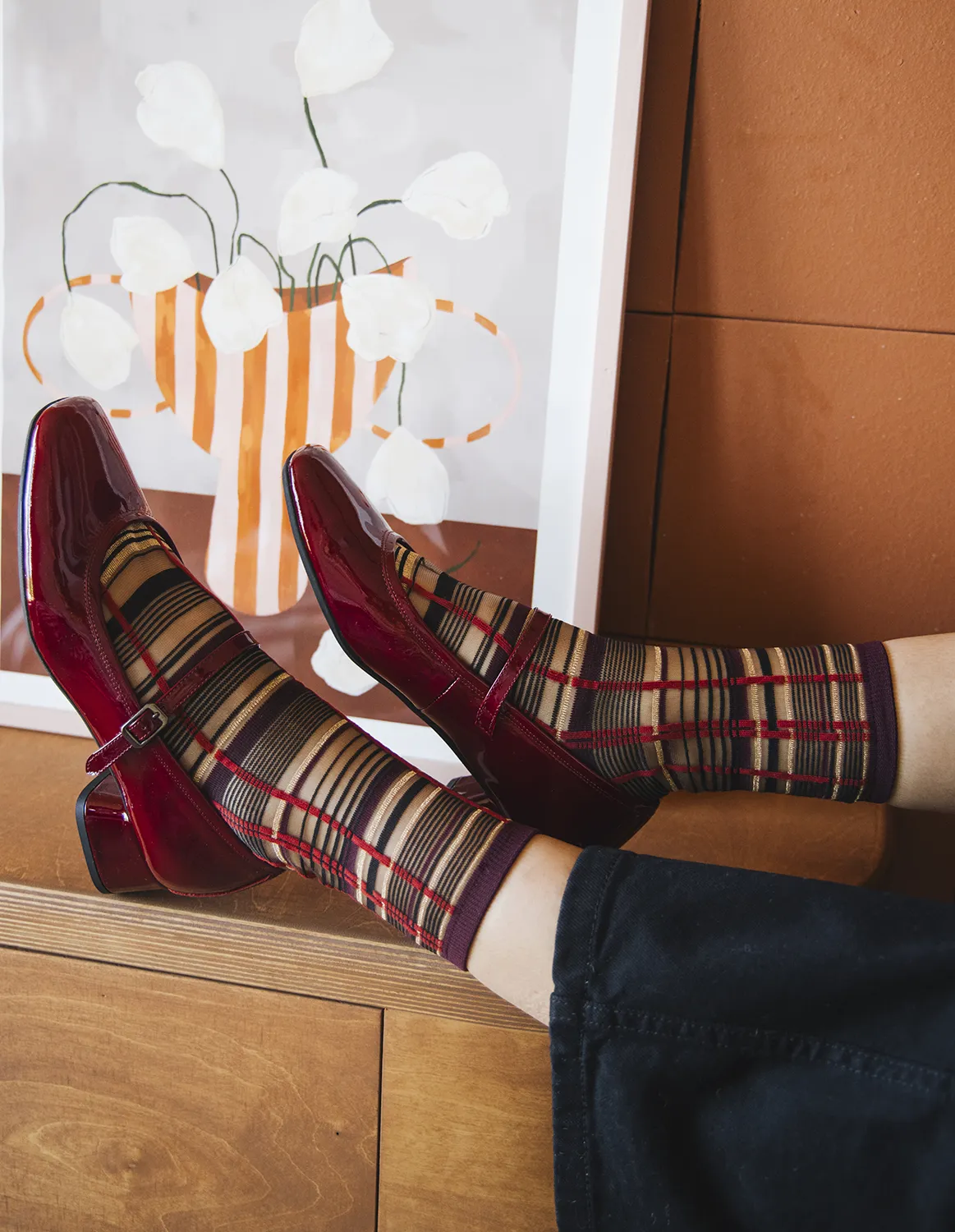 Reqins Bordeaux, transparente strømper | Atelier St Eustache - Billede 4