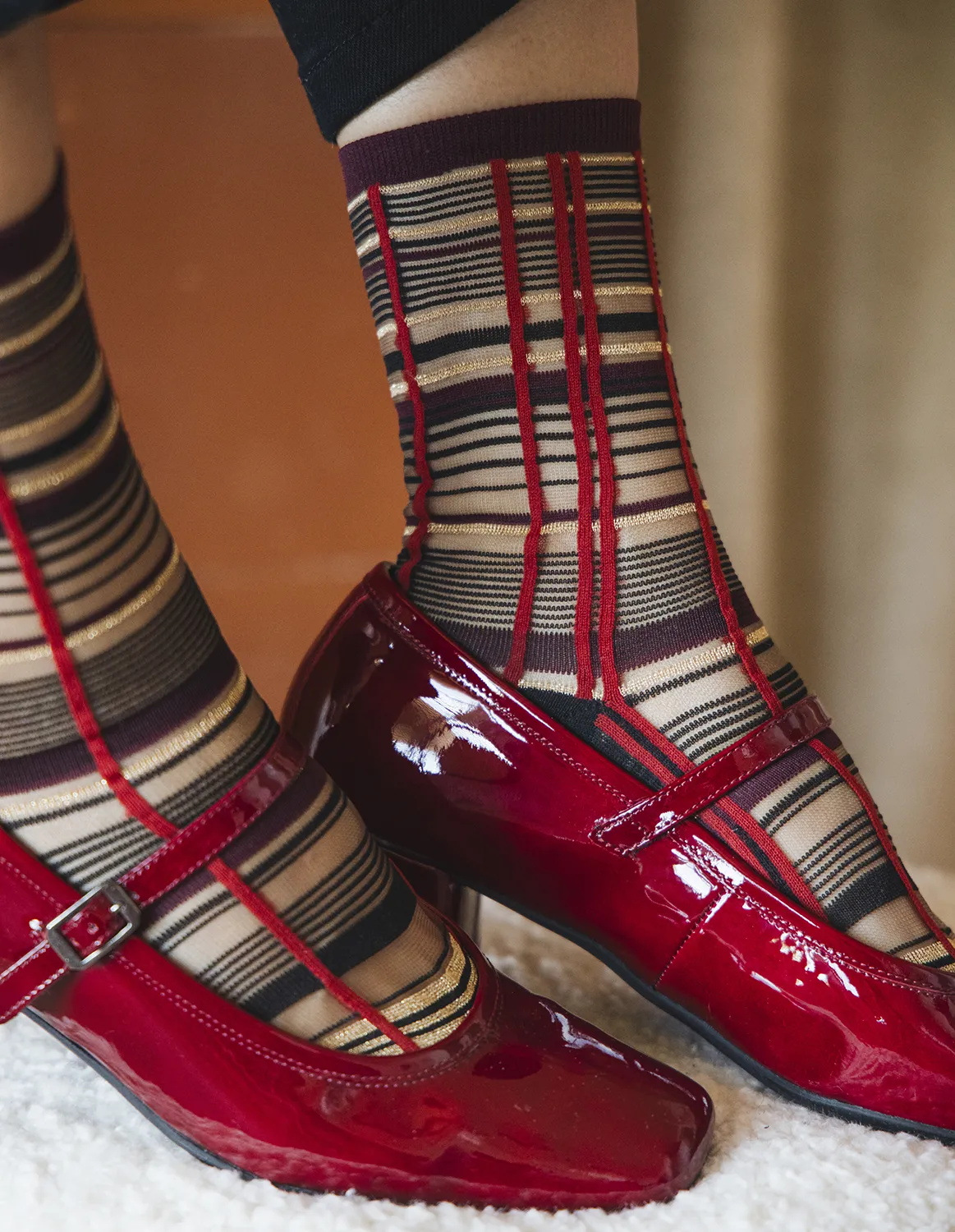 Reqins Bordeaux, transparente strømper | Atelier St Eustache - Billede 6